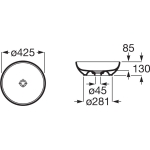 Roca A32787M000 Bol FINECERAMIC® 檯上洗手盆 (不含水龍頭孔)